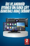 4K Ultra Araç İçi Ön ve Arka Kameralı Ekran HD 2 Kameralı Torpido Üstü Araç Multimedya-2
