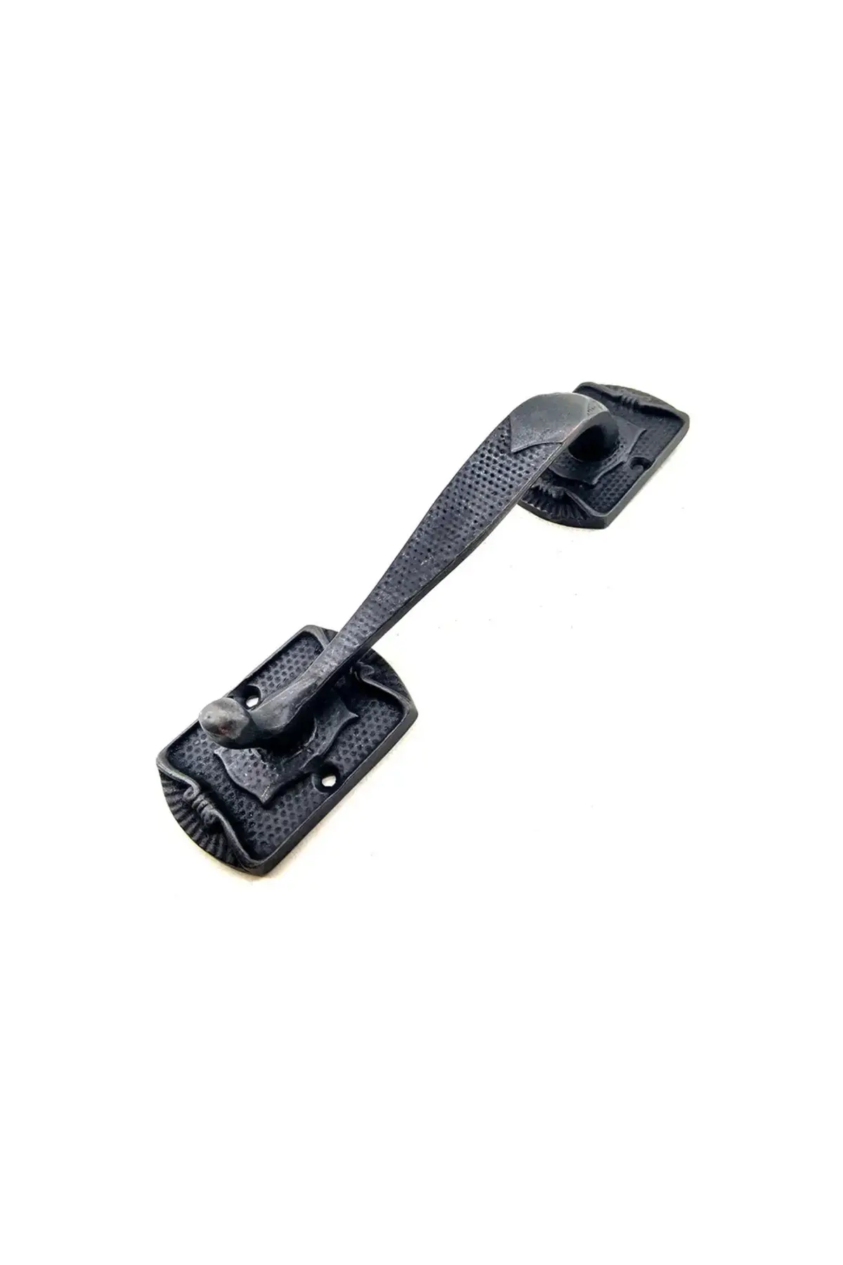 Antika Tarz Dekoratif Pirinç Ayak Tip Büyük Kapı Çekme Kolu - 220x50mm, Oksit