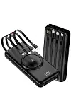 Kablosuz Çoklu Şarj Girişli 10.000 Mah Kablolu Powerbank Taşınabilir-4