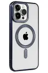 Apple iPhone 15 Pro Kılıf Kronos Magsafe Kapak - Lacivert-2