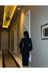 Kadın Trend Tasarım Kare Yaka Askılı Saten Kumaş Balık Kesim Abiye Elbise-7