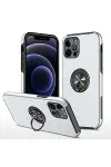 Apple iPhone 12 Pro Kılıf Elit Yüzüklü Kapak - Gümüş-1