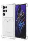 Samsung Galaxy S24 Ultra Kılıf Kart Şeffaf Silikon - Şeffaf-1