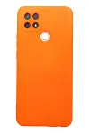 Oppo A15 Kılıf Nano içi Kadife Silikon - Turuncu-1
