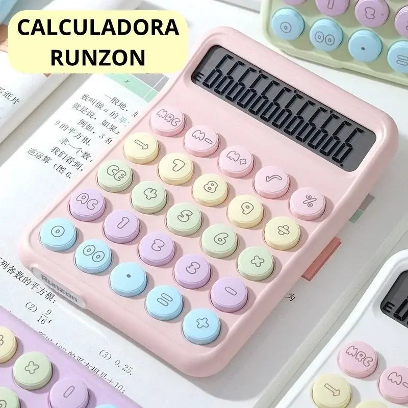 Runzon Renkli Hesap Makinesi Yuvarlak Uçlu 12 Hane Mavi RZ-822