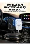 15W Kablosuz Şarj Destekli MagSafe Araç Tutucu Havalandırma Klipsli-1
