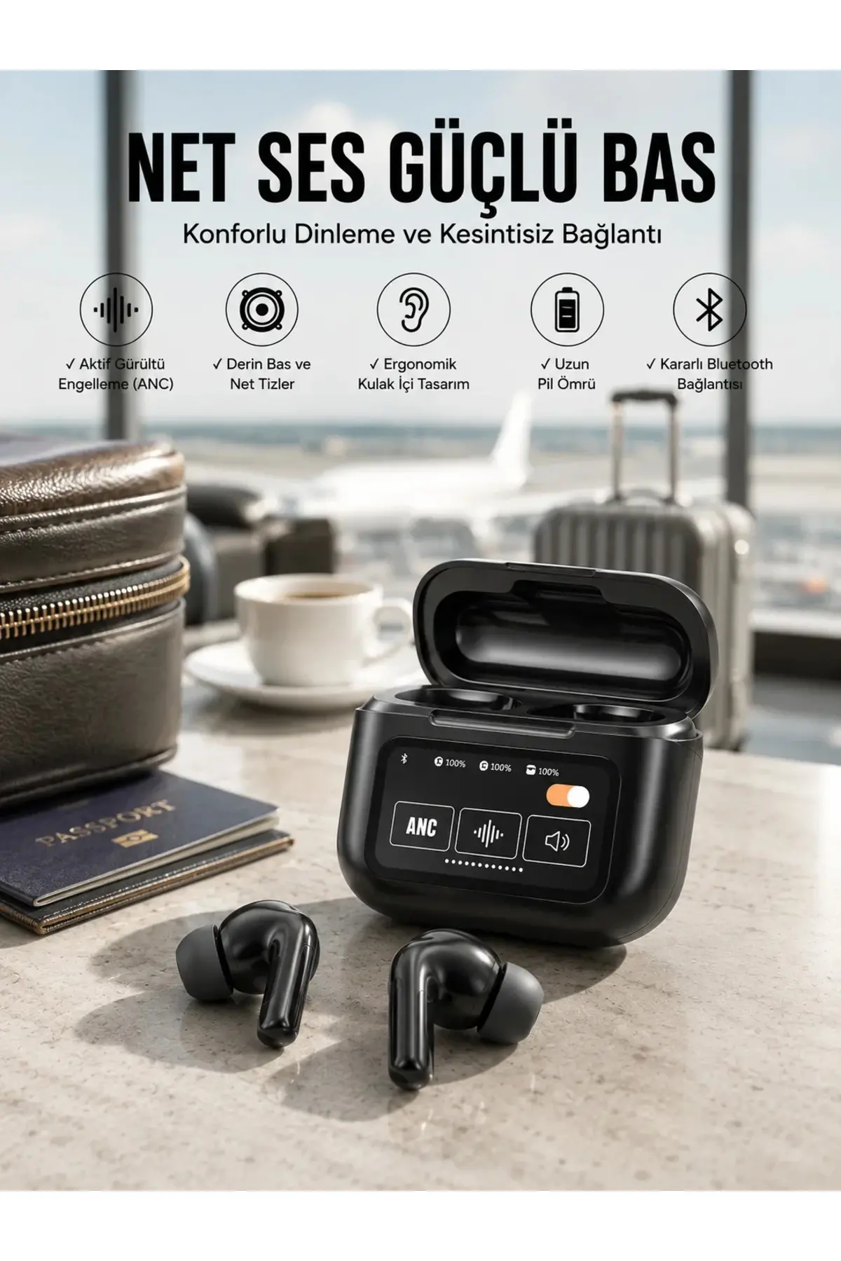 Kablosuz Kulaklık Yeni Nesil Bluetooth Kulaklık ANC Özelliği