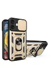 Apple iPhone 16 Kılıf Pars Lens Yüzüklü Silikon - Gold-1