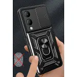 Vivo Y17s Kılıf Pars Lens Yüzüklü Silikon - Gold-2