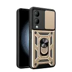 Vivo Y17s Kılıf Pars Lens Yüzüklü Silikon - Gold-1