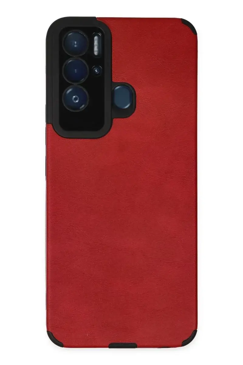 Tecno Pova Neo Kılıf Loop Deri Silikon - Kırmızı