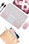 Bluetooth Touchpad Klavye Ultra İnce Taşınabilir Q Klavye Yeni Nesil-4