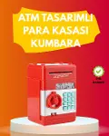 ATM Görünümlü Kırmızı Elektronik Şifreli Kumbara-1