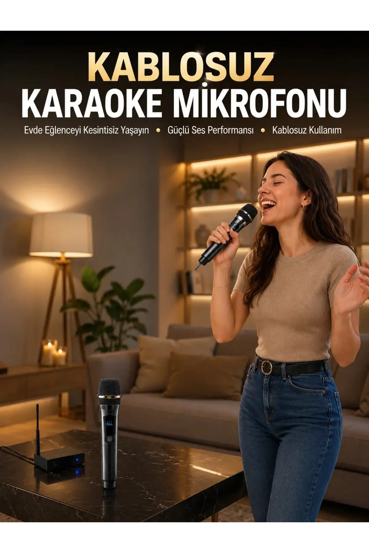 Profesyonel Kablosuz Mikrofon Seti Çift krofonlu