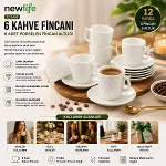12 Parça Porselen Kahve Fincanı-4