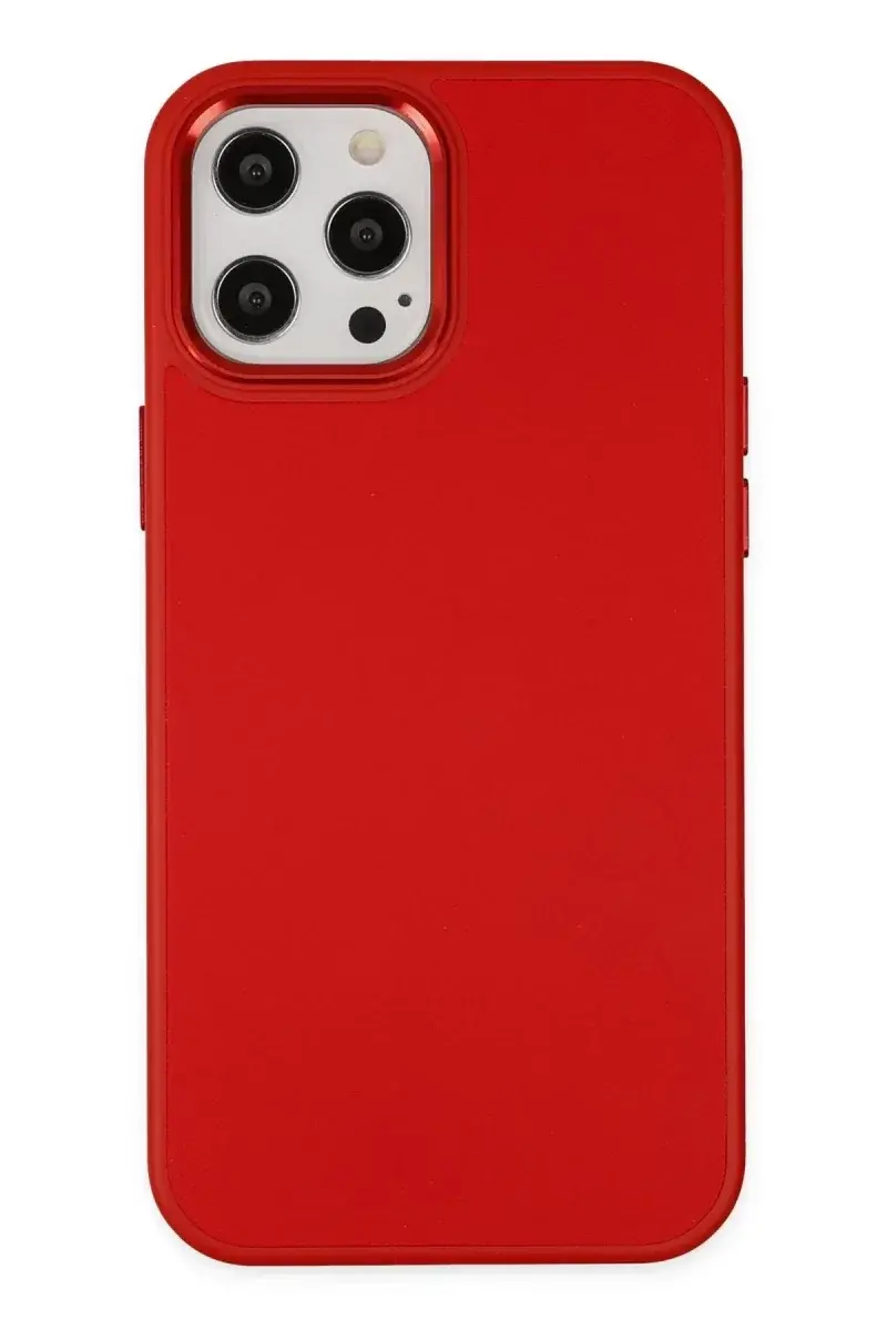 Apple iPhone 12 Pro Max Kılıf Asya Deri Silikon - Kırmızı