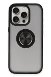 Apple iPhone 16 Pro Kılıf Montreal Yüzüklü Silikon Kapak - Siyah-1