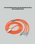 Çinko Alaşımlı Uçlu 120 W Şarj Kablosu – Dolaşmaya Dayanıklı 1,2 m USB Kablo-2