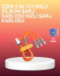 Çinko Alaşımlı Uçlu 120 W Şarj Kablosu – Dolaşmaya Dayanıklı 1,2 m USB Kablo-1