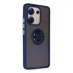 Xiao Red Note 13 4g Kılıf Montreal Yüzüklü Silikon Kapak - Lacivert-2