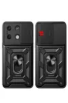 Xiao Poco M6 Pro 4G Kılıf Pars Lens Yüzüklü Silikon - Siyah-3
