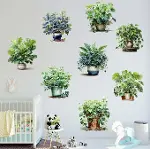 Saksılı Çiçek Tasarımlı 8li Sticker-2