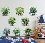 Saksılı Çiçek Tasarımlı 8li Sticker-3