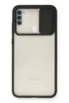 Samsung Galaxy A11 Kılıf Palm Buzlu Kamera Sürgülü Silikon - Siyah-1