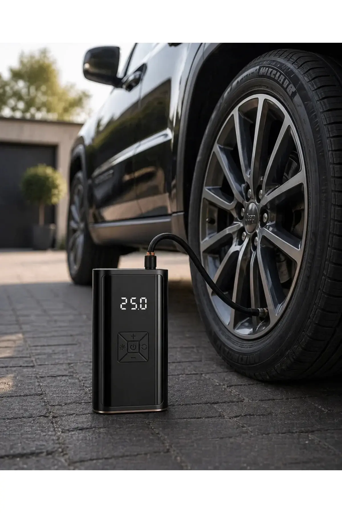Dijital Lastik Pompası Kablosuz Hava Basma Cihazı Powerbank Destekli
