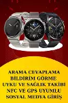Dijital Göstergeli Bluetooth Kulaklık ve Bildirim Görebilen Akıllı Saat Alarm ve Titreşim-3