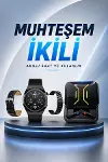Dijital Göstergeli Bluetooth Kulaklık ve Bildirim Görebilen Akıllı Saat Alarm ve Titreşim-1