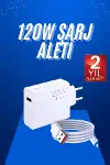 120 Watt Turbo Hızlı Şarj Aleti Seti Hızlı Şarj Adaptörü Beyaz-1