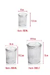 12'li Barok Yuvarlak 3 Boy Kavanoz Seti & Saklama Kabı & Erzak Kabı (4*2000 ML, 4*1000 ML, 4*500 ML)-4