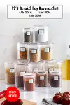 12'li Barok Yuvarlak 3 Boy Kavanoz Seti & Saklama Kabı & Erzak Kabı (4*2000 ML, 4*1000 ML, 4*500 ML)-1