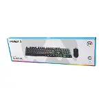 Siyah Gökkuşağı Işıklı Usb Kablolu Oyuncu Klavye - Mouse Set-1