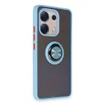 Xiao Red Note 13 4g Kılıf Montreal Yüzüklü Silikon Kapak - Buz Mavi-2