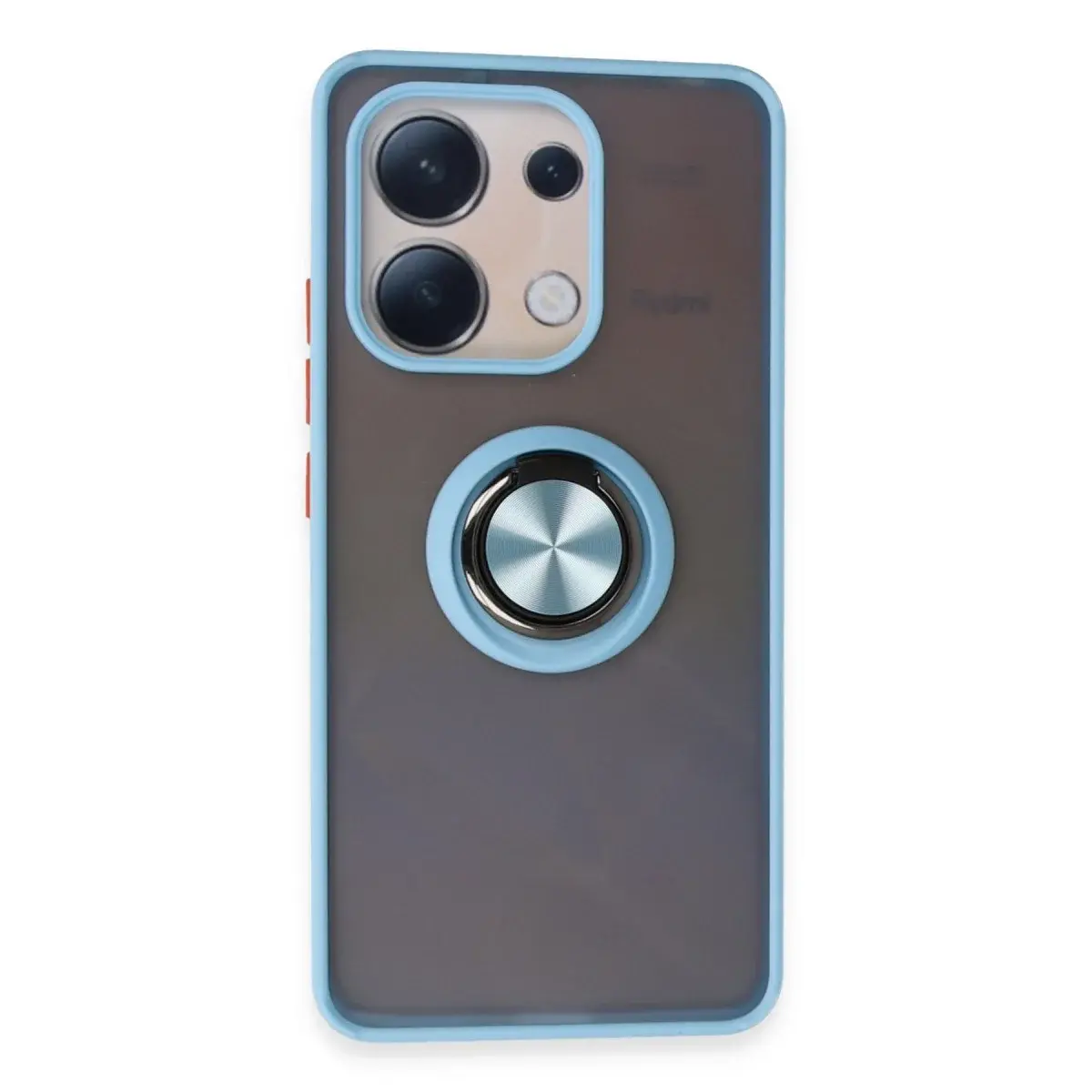 Xiao Red Note 13 4g Kılıf Montreal Yüzüklü Silikon Kapak - Buz Mavi