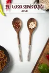 Akasya 2 Li Servis Kaşığı & Sunum Kaşığı & Salata Servis Seti-1