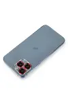 Apple iPhone 11 Pro Metal Kamera Lens Koruma Cam - Kırmızı-1