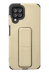 Samsung Galaxy A22 Kılıf Mega Standlı Silikon - Gold-1