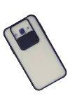 Samsung Galaxy J7 Kılıf Palm Buzlu Kamera Sürgülü Silikon - Lacivert-3