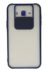 Samsung Galaxy J7 Kılıf Palm Buzlu Kamera Sürgülü Silikon - Lacivert-1