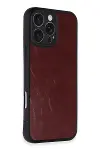 Apple iPhone 16 Pro Max Kılıf Aras Deri Kapak - Bordo-2