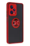 Xiao Poco X5 Pro 5G Kılıf Montreal Yüzüklü Silikon Kapak - Kırmızı-2