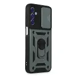 Samsung Galaxy M34 5g Kılıf Pars Lens Yüzüklü Silikon - Yeşil-2