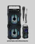 1200 mAh Şarjlı LED Işıklı Bluetooth Hoparlör – FM Radyolu, Hafıza Kart Destekli-2