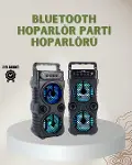 1200 mAh Şarjlı LED Işıklı Bluetooth Hoparlör – FM Radyolu, Hafıza Kart Destekli-1