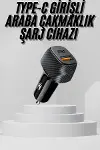 Araç İçi Şarj Cihazı 38W Güç Kapasiteli Type-C Girişli Araba Çakmaklık-1