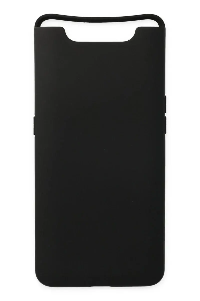 Samsung Galaxy A80 Kılıf Nano içi Kadife Silikon - Siyah