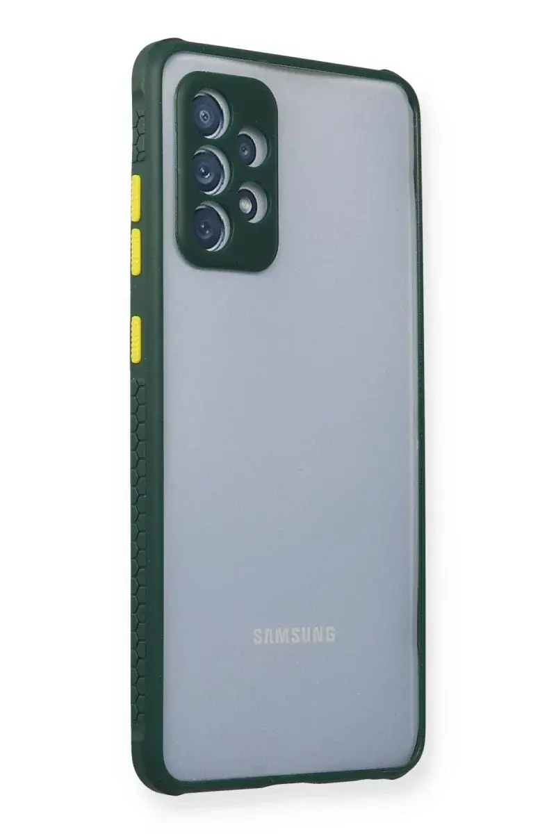 Samsung Galaxy A72 Kılıf a Şeffaf Silikon - Koyu Yeşil